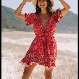 Red summer dress